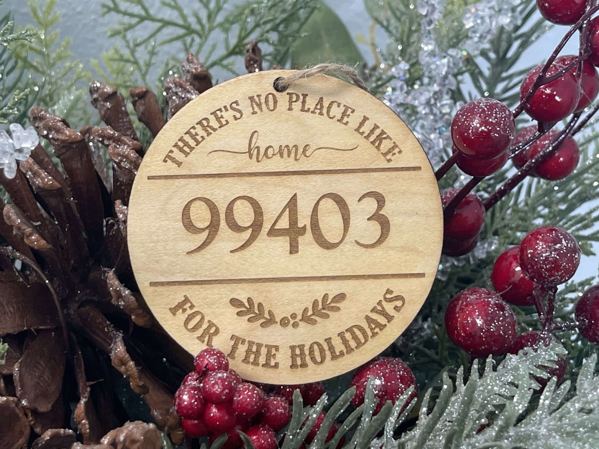 No Place Like Home Zip Code Holiday Ornament