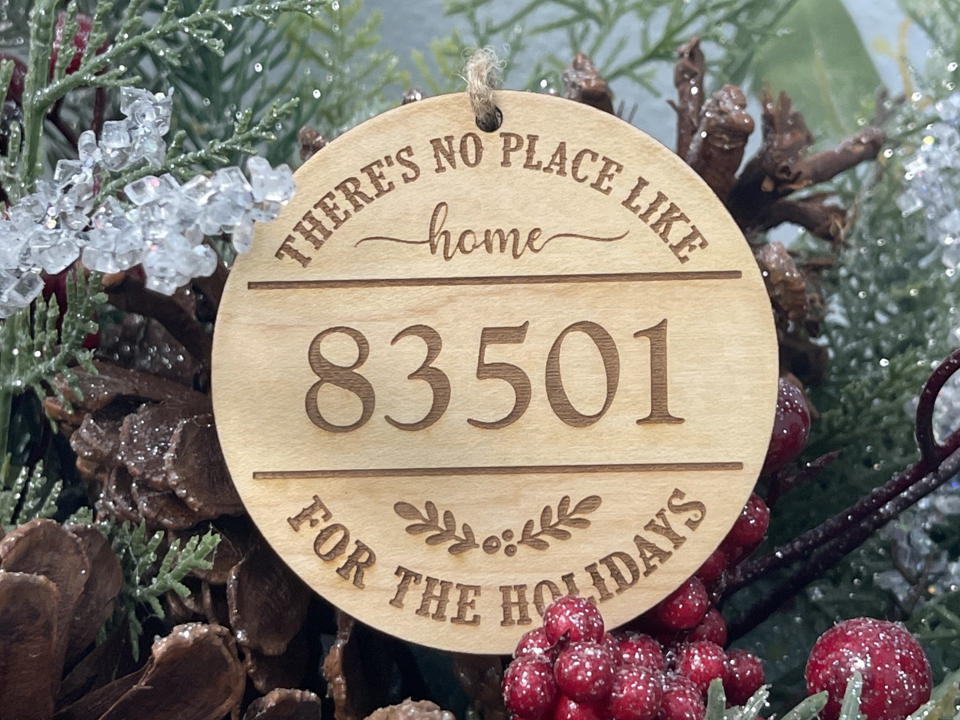 No Place Like Home Zip Code Holiday Ornament
