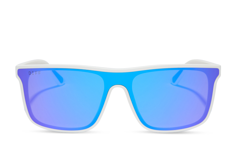 Flash Matte White + Purple Mirror Polarized | Diff Eyewear