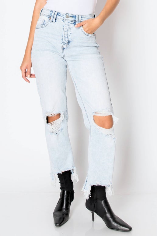 Modern Distressed Ankle Jeans