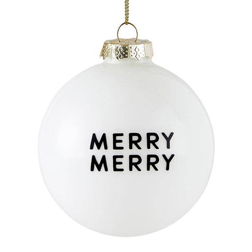 Merry Merry + Tree | Glass Ornament Set of 2