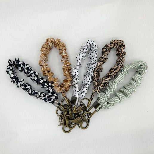 Vintage Scrunchie Lanyard Keychain