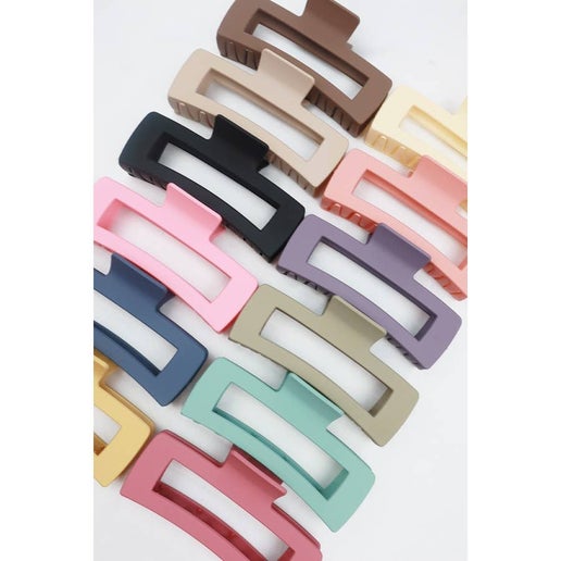 Matte Jumbo Cut-Out Rectangle Hair Claw