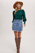 Rodeo Chic Raw Hem Mini Skirt