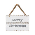 Merry Christmas Beaded Wooden Sign