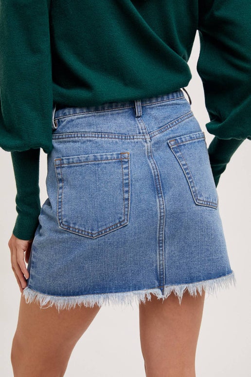 Rodeo Chic Raw Hem Mini Skirt