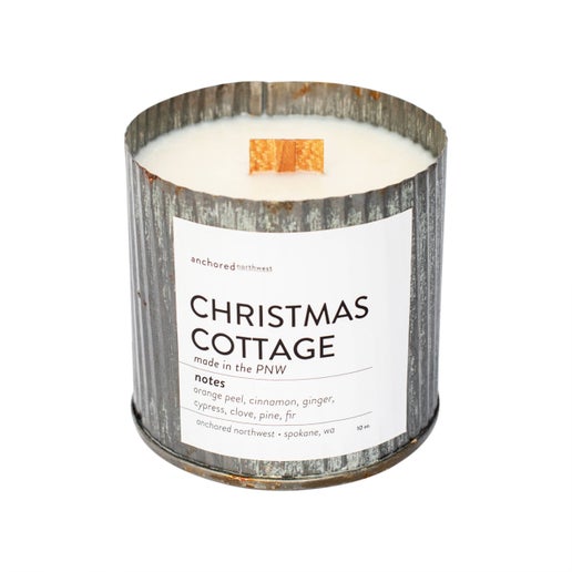 Christmas Cottage Rustic Vintage Farmhouse Wood Wick Candle | 10oz