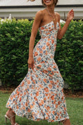Sunset Bloom Backless Maxi Dress