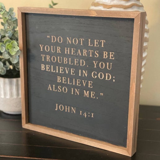 Dual-Sided Christmas & Scripture Framed Sign
