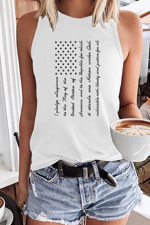American Flag Graphic Tank Top