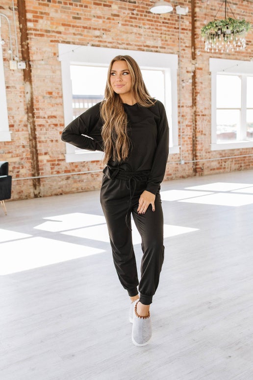 Long Sleeve Loungewear Set | Black