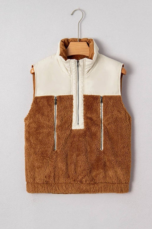 Half-Zip Sherpa Pullover Vest
