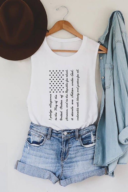 American Flag Graphic Tank Top
