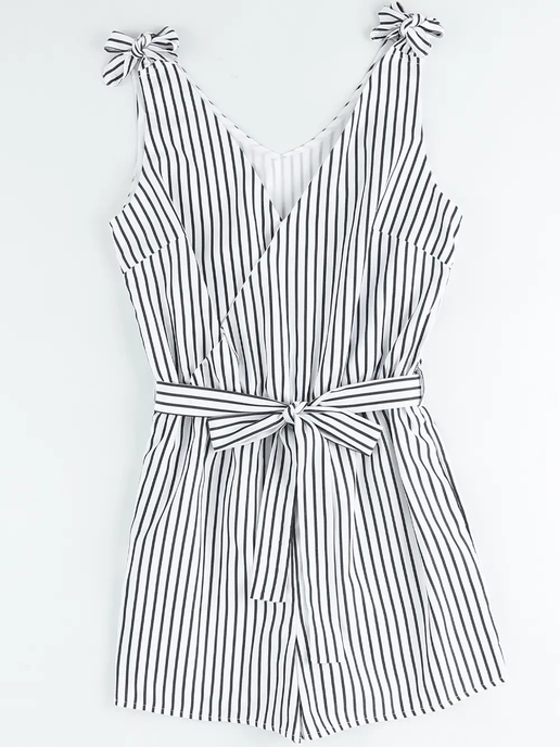 Sleeveless Stripe Romper
