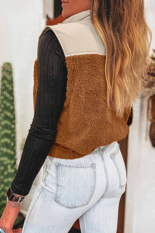 Half-Zip Sherpa Pullover Vest