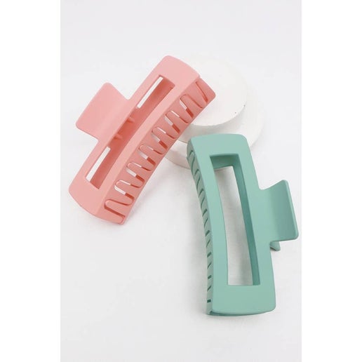 Matte Jumbo Cut-Out Rectangle Hair Claw