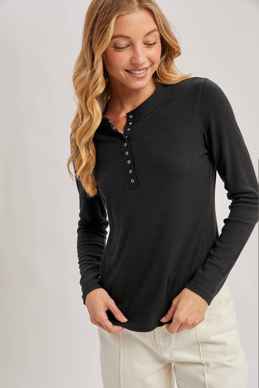 Refined Long-Sleeve Henley
