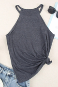 Crew Neck Tank Top | Grey