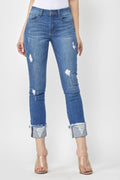 Frayed Cuff MID Rise Skinny Jean | Risen