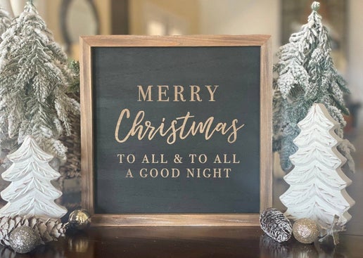 Dual-Sided Christmas & Scripture Framed Sign