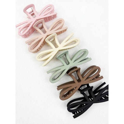 Soft Tone Jumbo Knotted Bow Hair Clip Claw