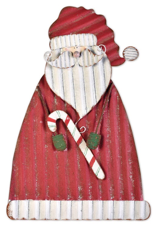 Metal Vintage-Style Santa Porch Display