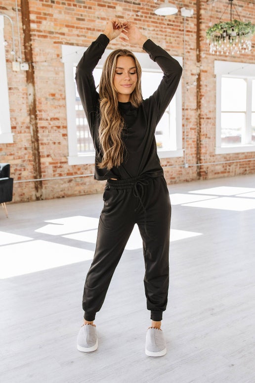 Long Sleeve Loungewear Set | Black