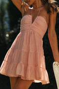 Blush Breeze Halter Mini Dress