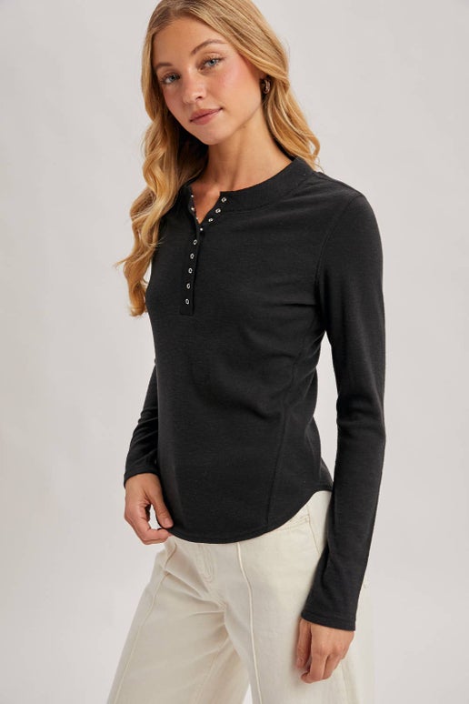 Refined Long-Sleeve Henley