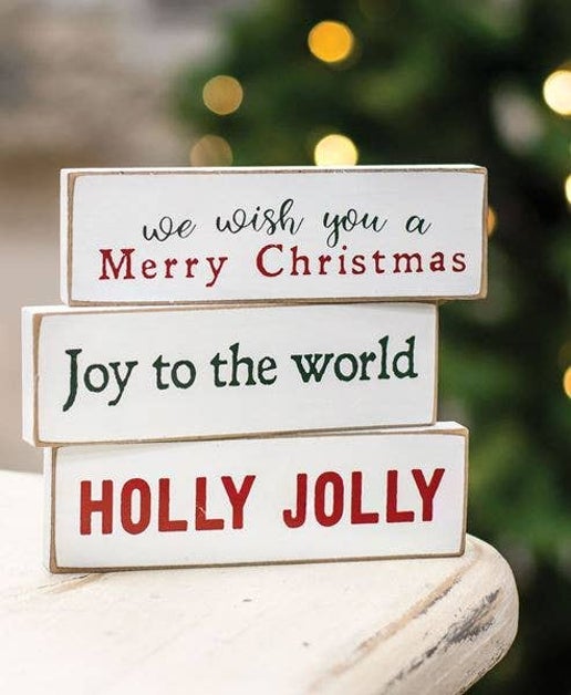 Holly Jolly Mini Blocks – 3 Piece Set