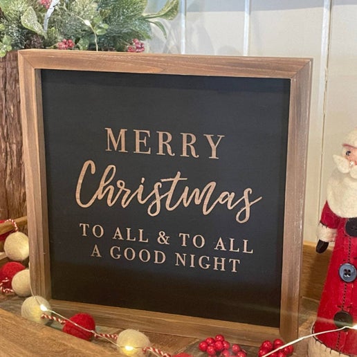 Dual-Sided Christmas & Scripture Framed Sign