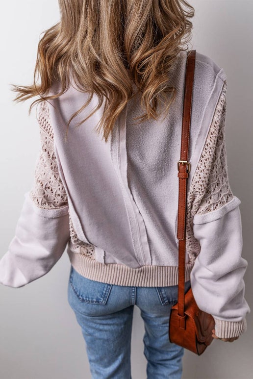 Solid Cut-out Pullover Sweatshirt | Orchid Petal