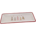 Festive Trees Rectangle Ceramic Plate Christmas