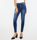 High Rise Ankle Skinny Jeans with Released Hem | KanCan